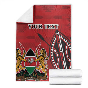 Personalized Afro Kenya Coat Of Arms Blanket Ethnic Seamless Pattern