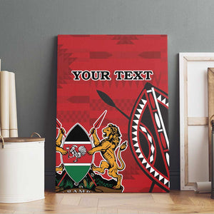 Personalized Afro Kenya Coat Of Arms Canvas Wall Art Ethnic Seamless Pattern