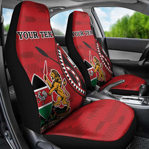 Personalized Afro Kenya Coat Of Arms Car Seat Cover Ethnic Seamless Pattern