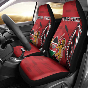 Personalized Afro Kenya Coat Of Arms Car Seat Cover Ethnic Seamless Pattern