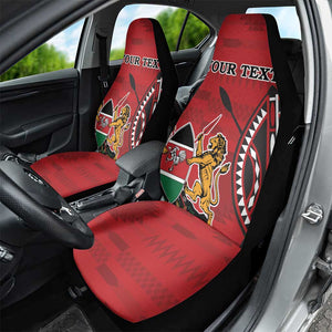 Personalized Afro Kenya Coat Of Arms Car Seat Cover Ethnic Seamless Pattern