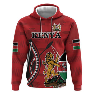 Personalized Afro Kenya Coat Of Arms Hoodie Ethnic Seamless Pattern