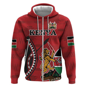 Personalized Afro Kenya Coat Of Arms Hoodie Ethnic Seamless Pattern