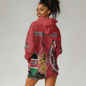 Personalized Afro Kenya Coat Of Arms Hoodie Dress Ethnic Seamless Pattern