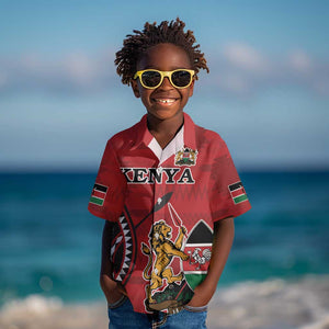 Personalized Afro Kenya Coat Of Arms Kid Hawaiian Shirt Ethnic Seamless Pattern