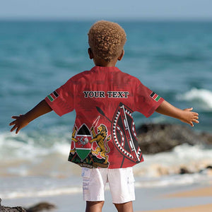 Personalized Afro Kenya Coat Of Arms Kid Hawaiian Shirt Ethnic Seamless Pattern