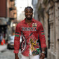 Personalized Afro Kenya Coat Of Arms Long Sleeve Button Shirt Ethnic Seamless Pattern
