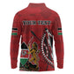 Personalized Afro Kenya Coat Of Arms Long Sleeve Polo Shirt Ethnic Seamless Pattern