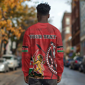 Personalized Afro Kenya Coat Of Arms Long Sleeve Shirt Ethnic Seamless Pattern LT18