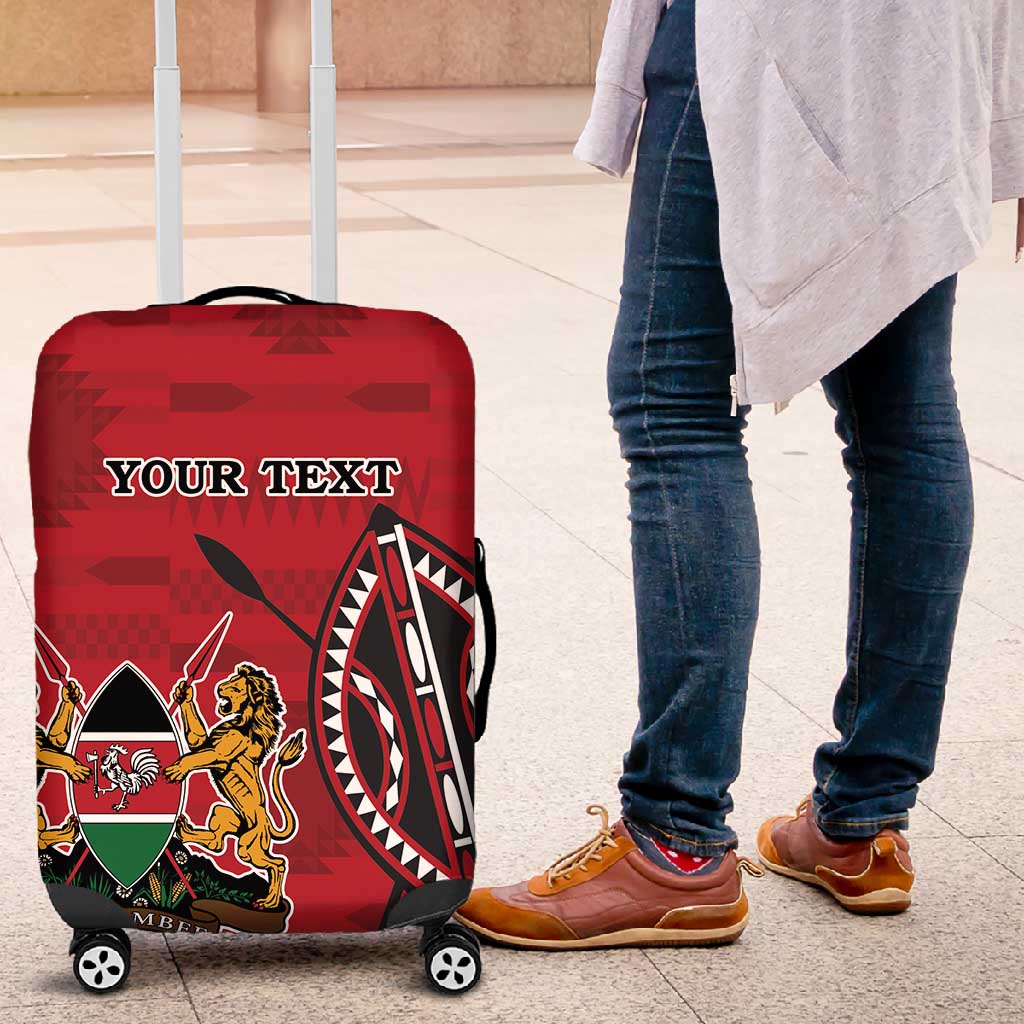 Personalized Afro Kenya Coat Of Arms Luggage Cover Ethnic Seamless Pattern