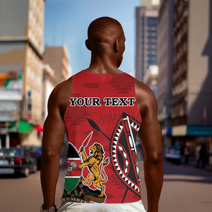 Personalized Afro Kenya Coat Of Arms Men Tank Top Ethnic Seamless Pattern