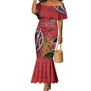 Personalized Afro Kenya Coat Of Arms Mermaid Dress Ethnic Seamless Pattern