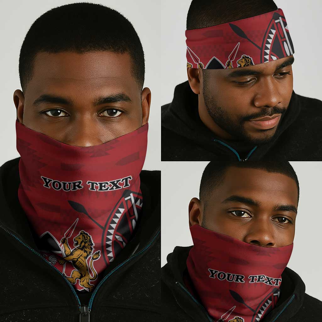 Personalized Afro Kenya Coat Of Arms Neck Gaiter Ethnic Seamless Pattern LT18