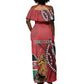 Personalized Afro Kenya Coat Of Arms Off Shoulder Maxi Dress Ethnic Seamless Pattern
