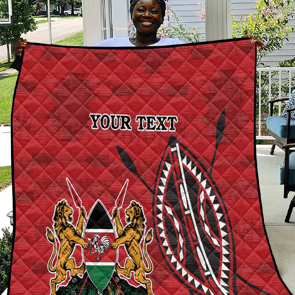 Personalized Afro Kenya Coat Of Arms Quilt Ethnic Seamless Pattern