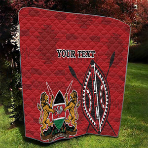 Personalized Afro Kenya Coat Of Arms Quilt Ethnic Seamless Pattern