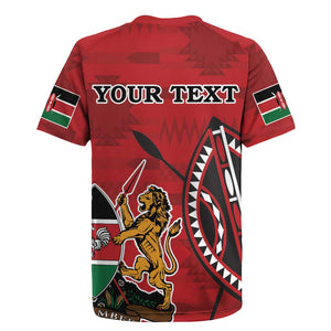 Personalized Afro Kenya Coat Of Arms Rugby Jersey Ethnic Seamless Pattern