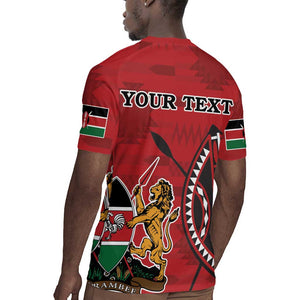 Personalized Afro Kenya Coat Of Arms Rugby Jersey Ethnic Seamless Pattern