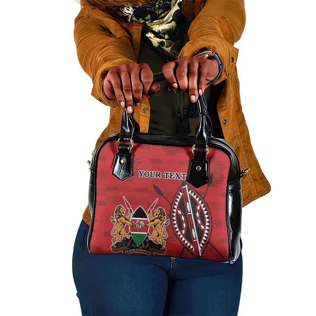 Personalized Afro Kenya Coat Of Arms Shoulder Handbag Ethnic Seamless Pattern