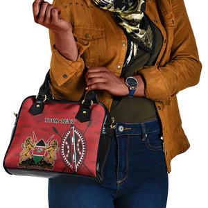 Personalized Afro Kenya Coat Of Arms Shoulder Handbag Ethnic Seamless Pattern