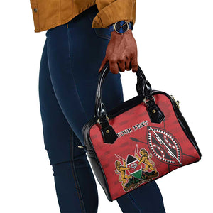 Personalized Afro Kenya Coat Of Arms Shoulder Handbag Ethnic Seamless Pattern