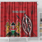 Personalized Afro Kenya Coat Of Arms Shower Curtain Ethnic Seamless Pattern