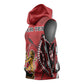 Personalized Afro Kenya Coat Of Arms Sleeveless Hoodie Ethnic Seamless Pattern - African Pride