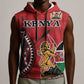Personalized Afro Kenya Coat Of Arms Sleeveless Hoodie Ethnic Seamless Pattern - African Pride