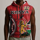 Personalized Afro Kenya Coat Of Arms Sleeveless Zip Hoodie Ethnic Seamless Pattern - African Pride