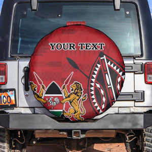 Personalized Afro Kenya Coat Of Arms Spare Tire Cover Ethnic Seamless Pattern