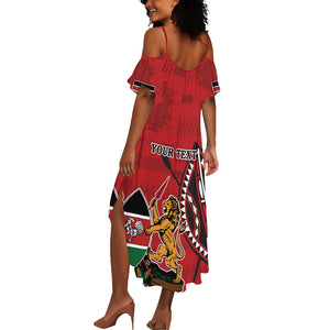 Personalized Afro Kenya Coat Of Arms Summer Maxi Dress Ethnic Seamless Pattern