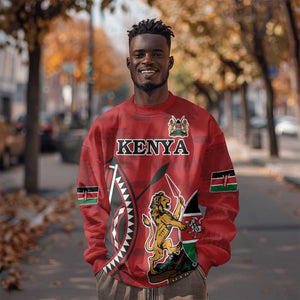 Personalized Afro Kenya Coat Of Arms Sweatshirt Ethnic Seamless Pattern