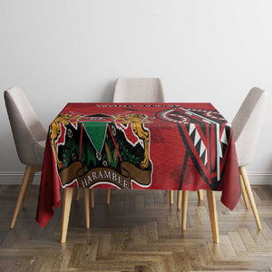 Personalized Afro Kenya Coat Of Arms Tablecloth Ethnic Seamless Pattern