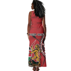 Personalized Afro Kenya Coat Of Arms Tank Maxi Dress Ethnic Seamless Pattern