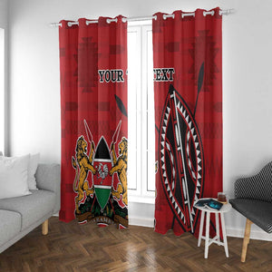 Personalized Afro Kenya Coat Of Arms Window Curtain Ethnic Seamless Pattern