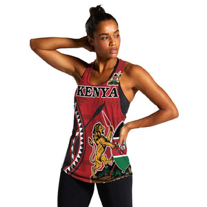 Personalized Afro Kenya Coat Of Arms Women Racerback Tank Ethnic Seamless Pattern