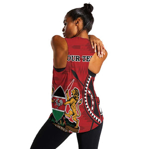 Personalized Afro Kenya Coat Of Arms Women Racerback Tank Ethnic Seamless Pattern