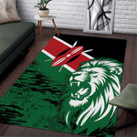 Afro Kenya Lion Head Area Rug Flag Style