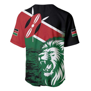 Afro Kenya Lion Head Baseball Jersey Flag Style