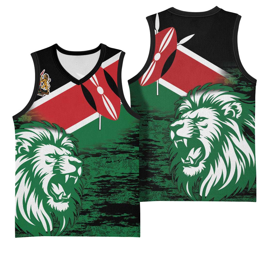Afro Kenya Lion Head Basketball Jersey Flag Style LT18