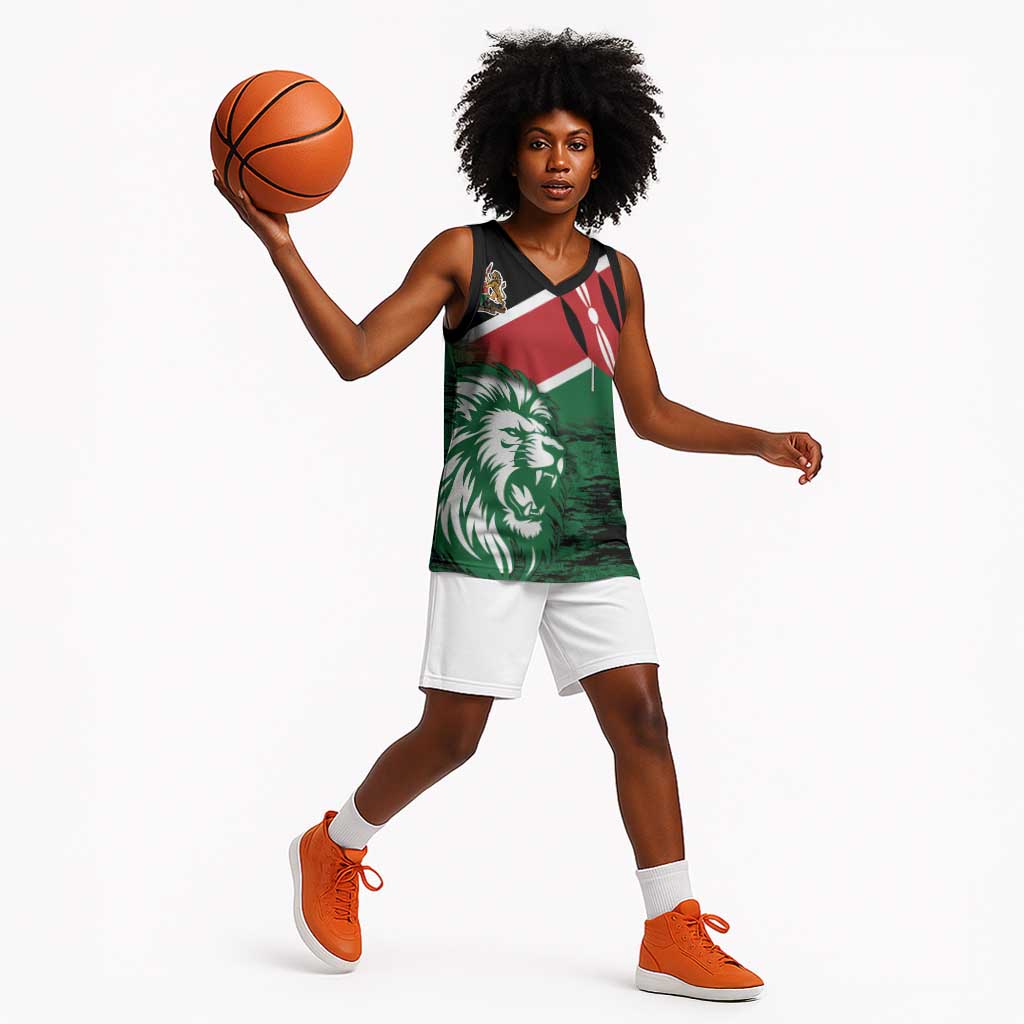 Afro Kenya Lion Head Basketball Jersey Flag Style LT18