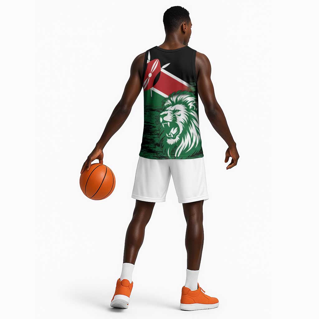 Afro Kenya Lion Head Basketball Jersey Flag Style LT18