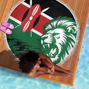 Afro Kenya Lion Head Beach Blanket Flag Style