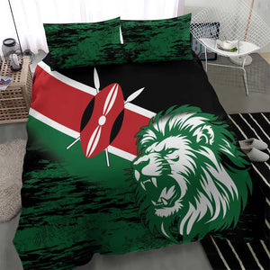 Afro Kenya Lion Head Bedding Set Flag Style