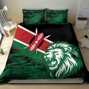 Afro Kenya Lion Head Bedding Set Flag Style