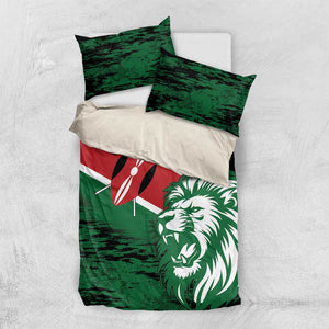 Afro Kenya Lion Head Bedding Set Flag Style