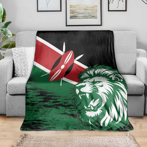 Afro Kenya Lion Head Blanket Flag Style