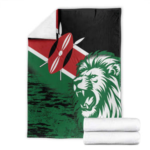 Afro Kenya Lion Head Blanket Flag Style