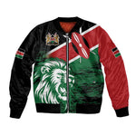 Afro Kenya Lion Head Bomber Jacket Flag Style