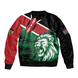 Afro Kenya Lion Head Bomber Jacket Flag Style